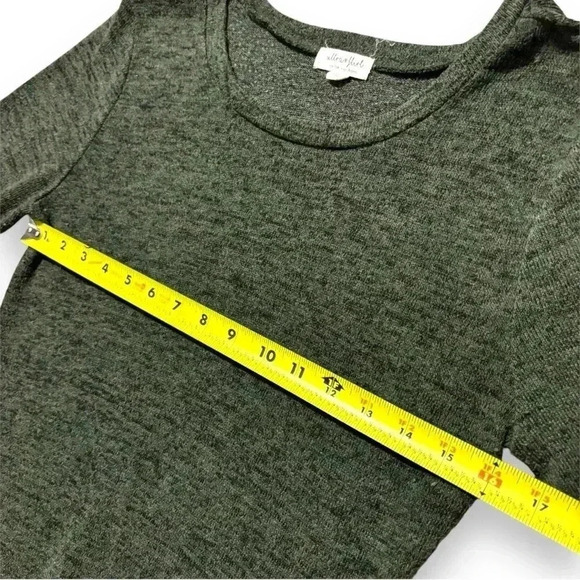 Ultra Flirt Size Large Green Lightweight Long Sleeve Simple Midi Sweater Dress - Picture 12 of 15